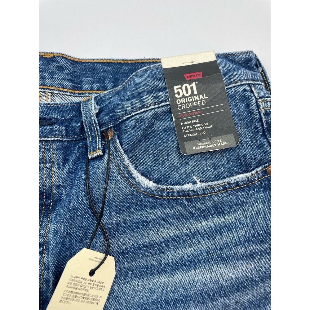 Levi's Premium 501 Original Cropped Women's Sz 31x26 Button Fly Distressed Jeans - Picture 12 of 16